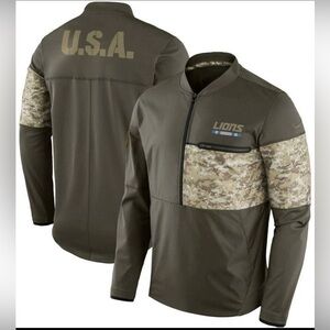 AUTHENTIC Nike Detroit Lions Salute to Service Half Zip Jacket Sideline XXL
